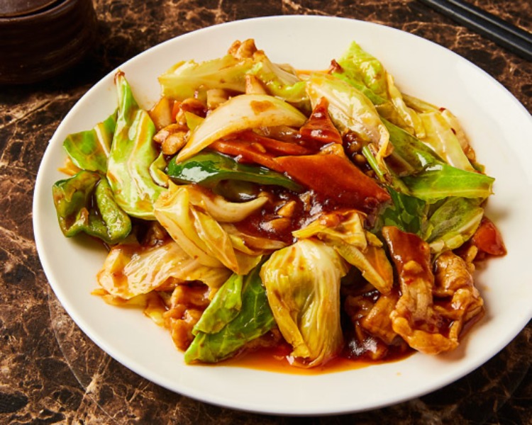回鍋肉。ランチの定食でも人気